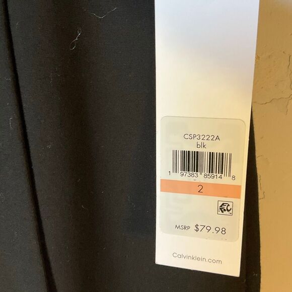 Calvin Klein Suit Faux Wrap Two Button Pencil Skirt. Black NWT. 2 - Picture 8 of 15